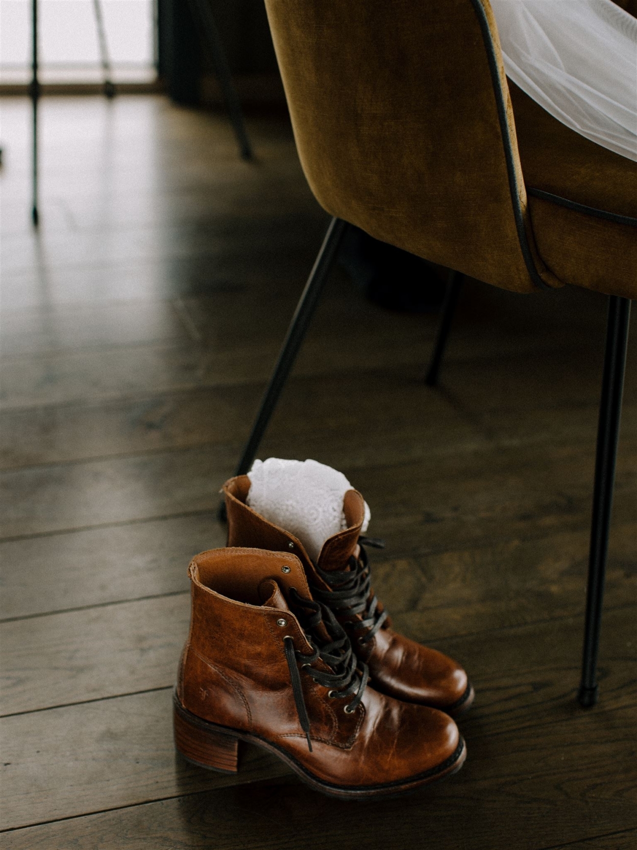 Leather boots make the perfect elopement shoes.