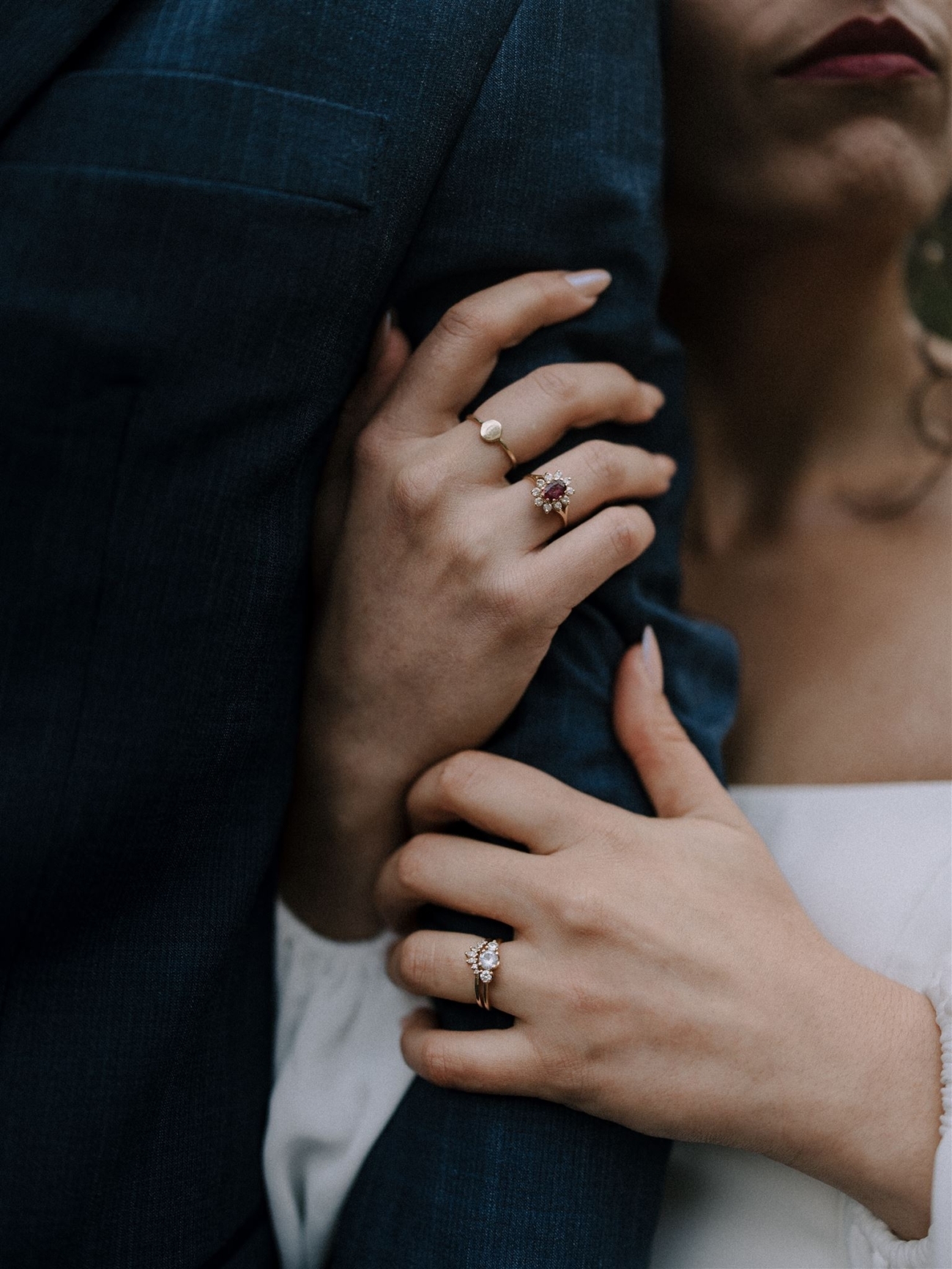 A detail shots of rings during an Iceland elopement.