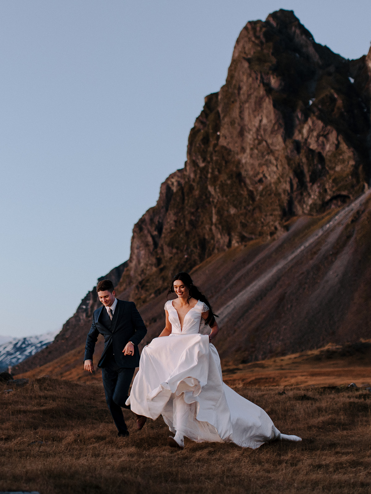 Running around the beautiful landscapes of Iceland at dusk feels like a dream.