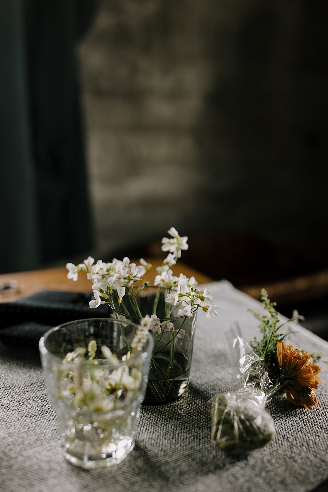 Flower detail on a table.