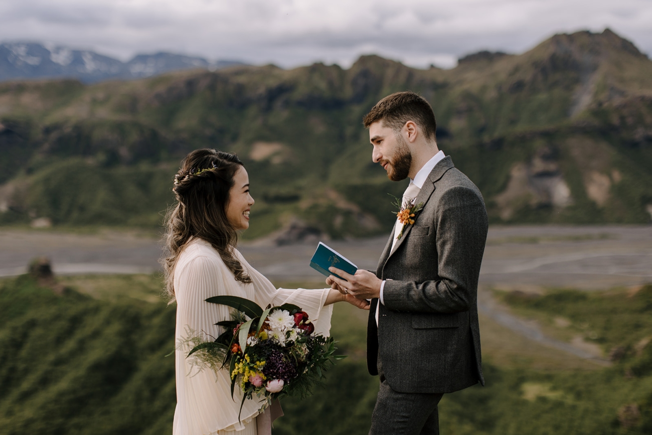An emotional vow reading ceremony with just the two of you is a good way to keep things private on your wedding day.