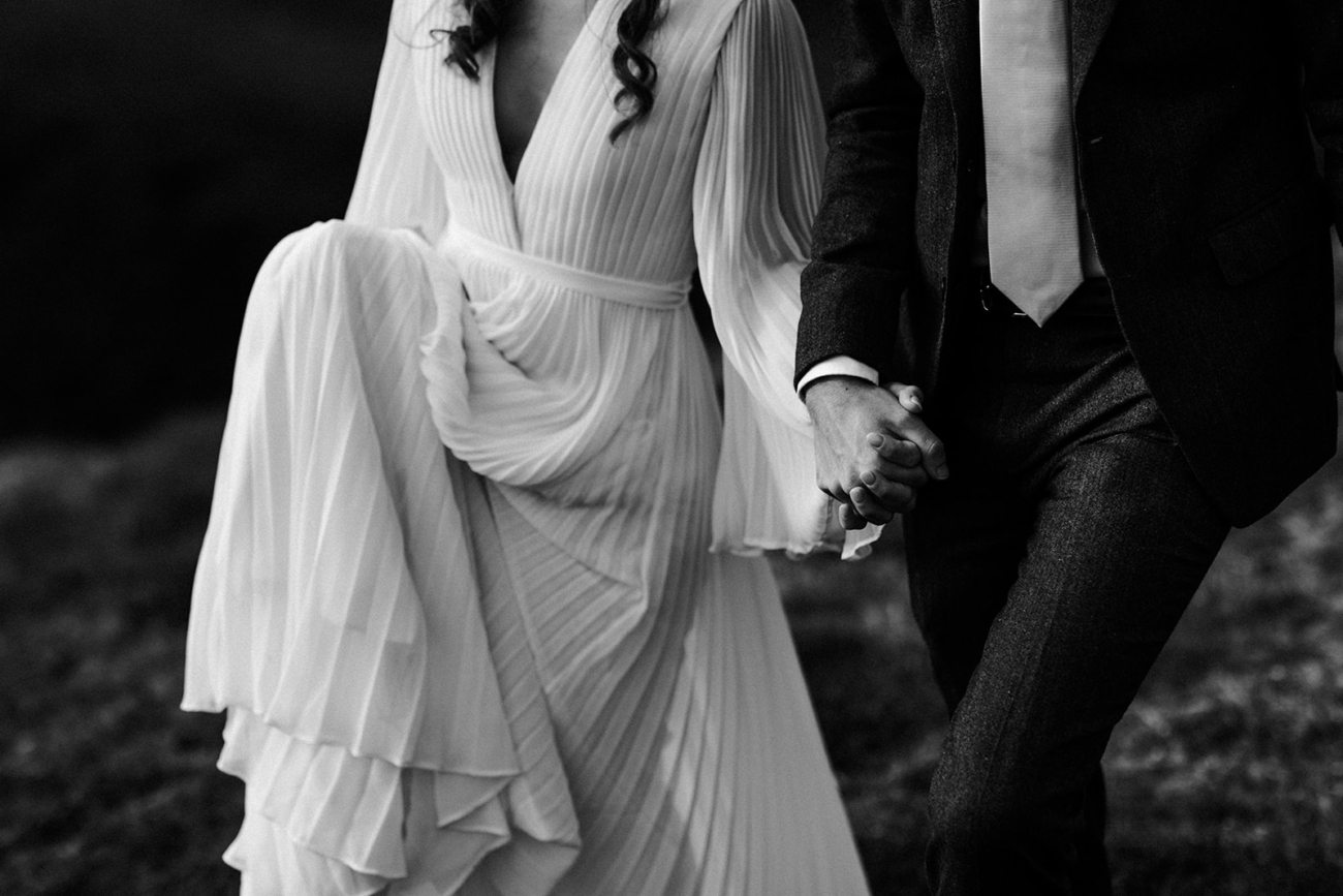 A dress detail with lots of layers that catch the light beautifully. 