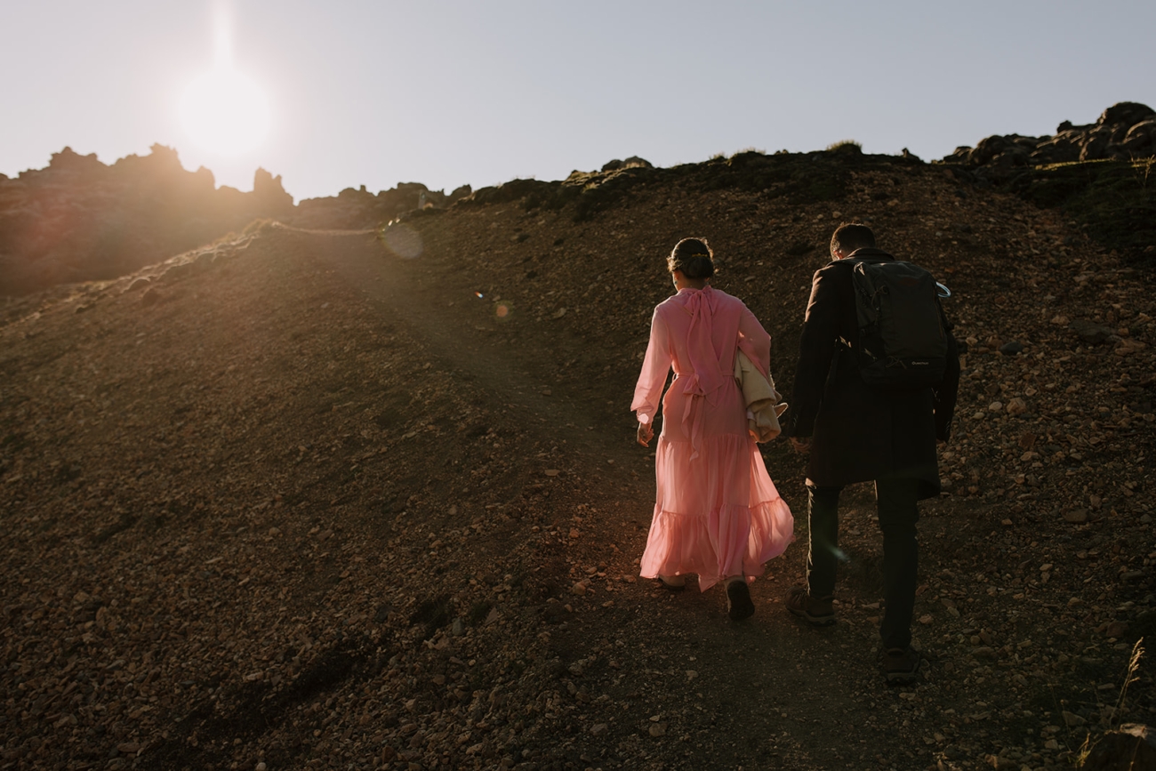 A couple hikes towards the setting sun. 