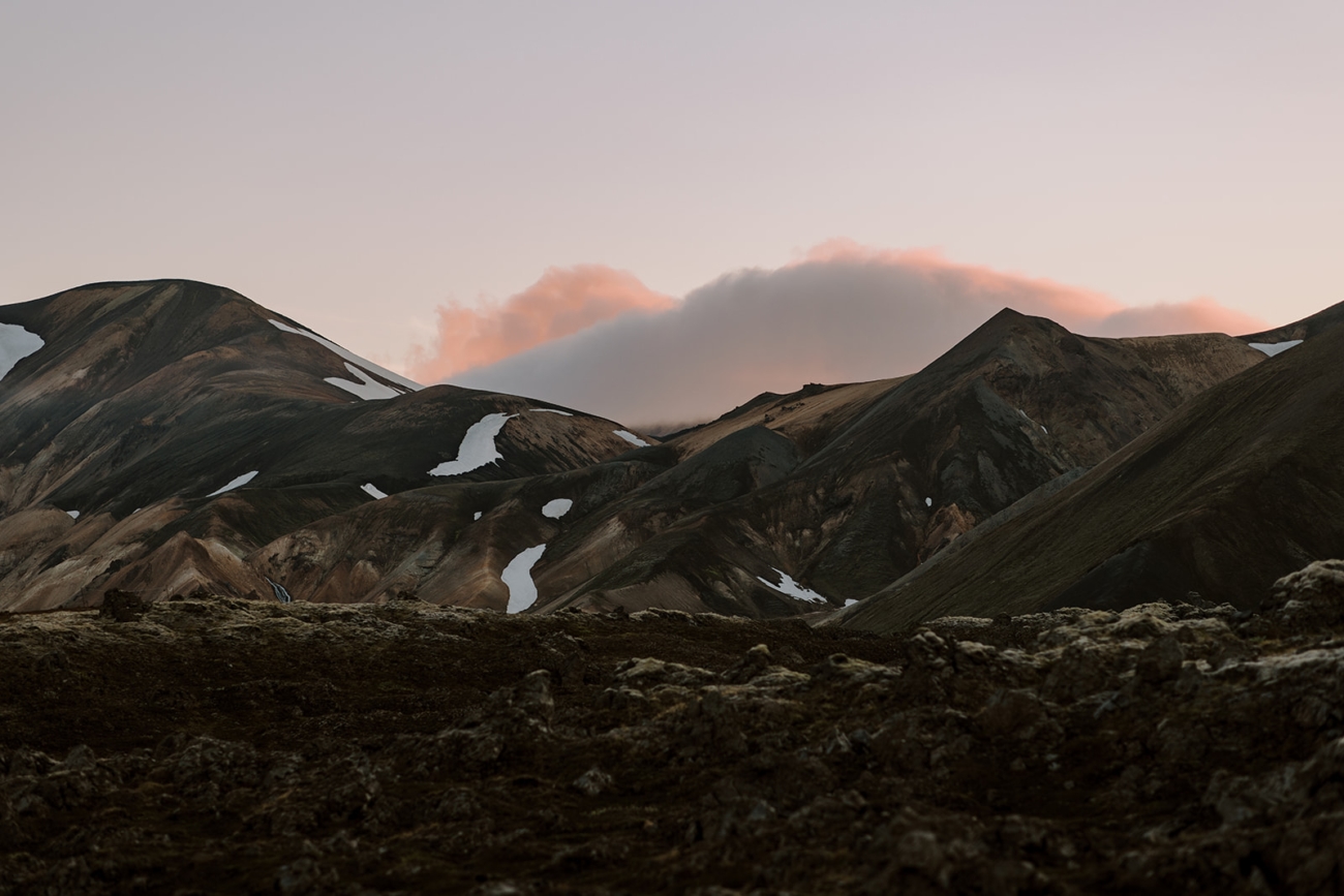 Fog rolling in over the mountains. 